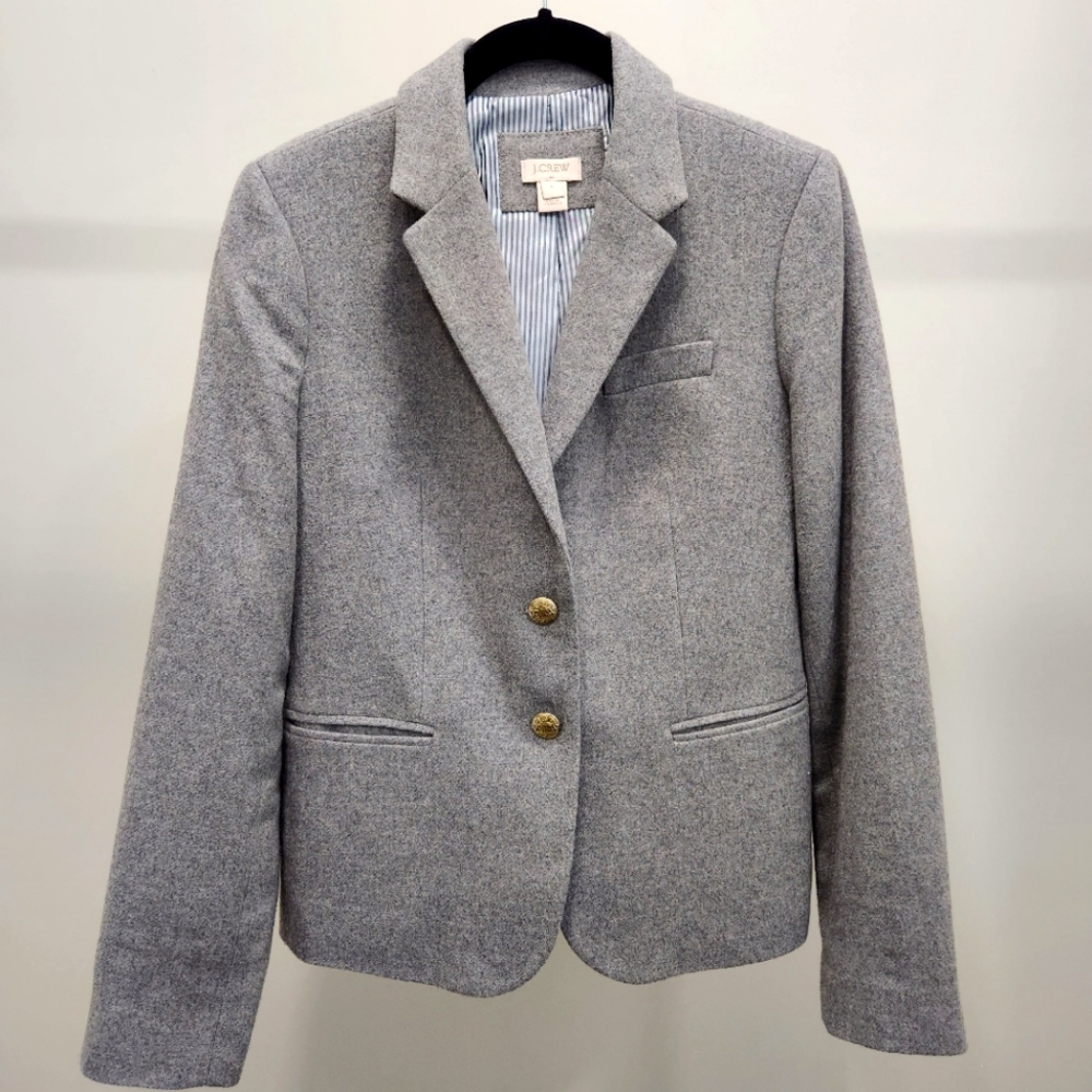 JCrew Wool Blazer/Jacket, Grey, Womens Size 6